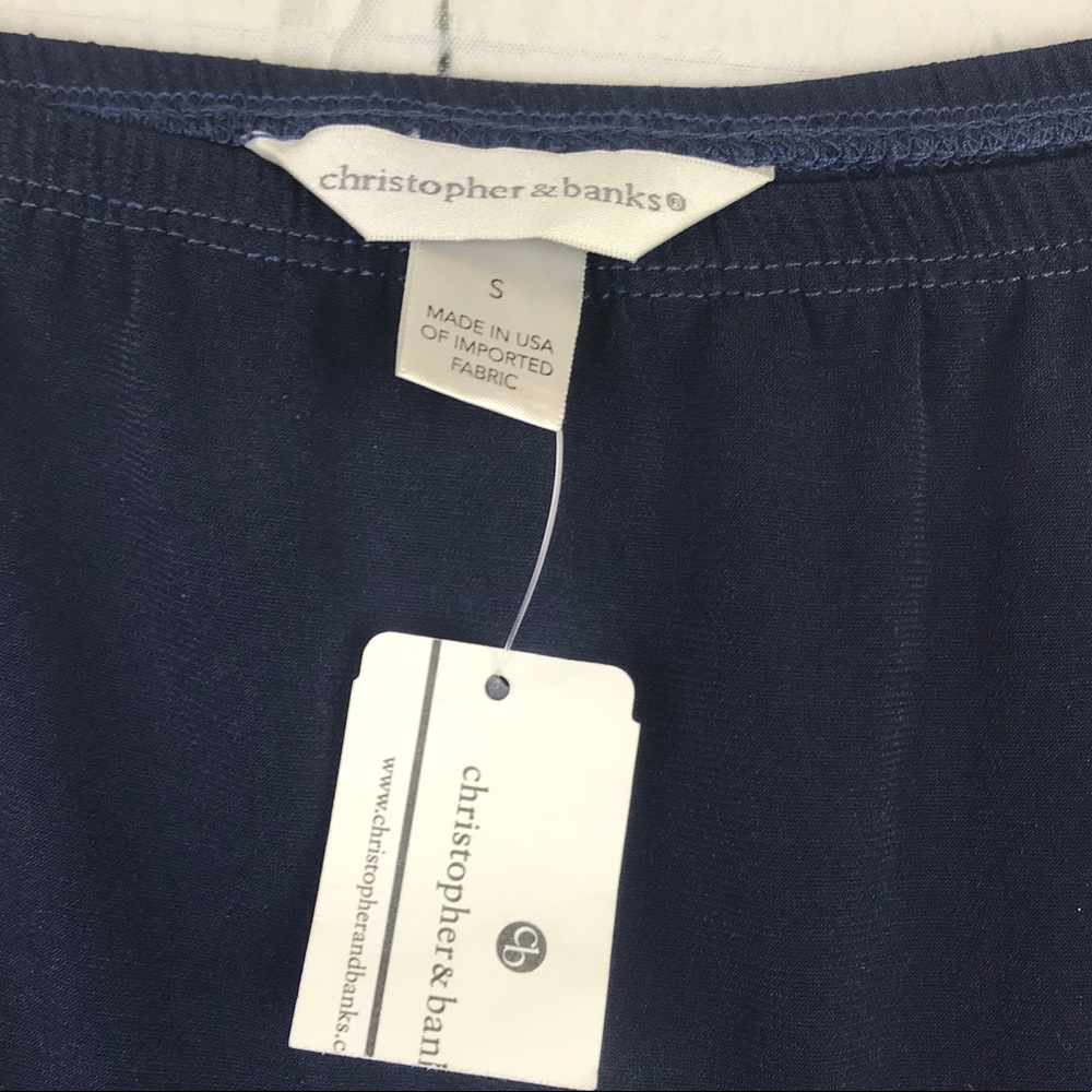 Christopher & Banks Navy A line Skirt New Women Sz S - Picture 3 of 5